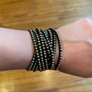 Black Felt Studded Bracelet